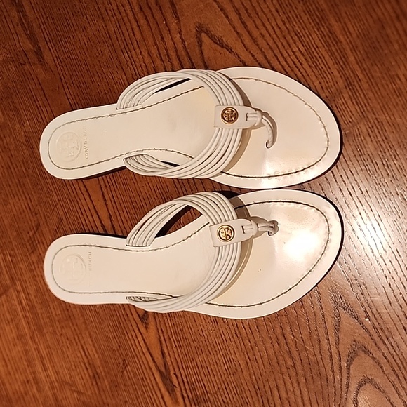 Tory Burch Shoes - Tory Burch leather flip flops, size 7, GUC in white.